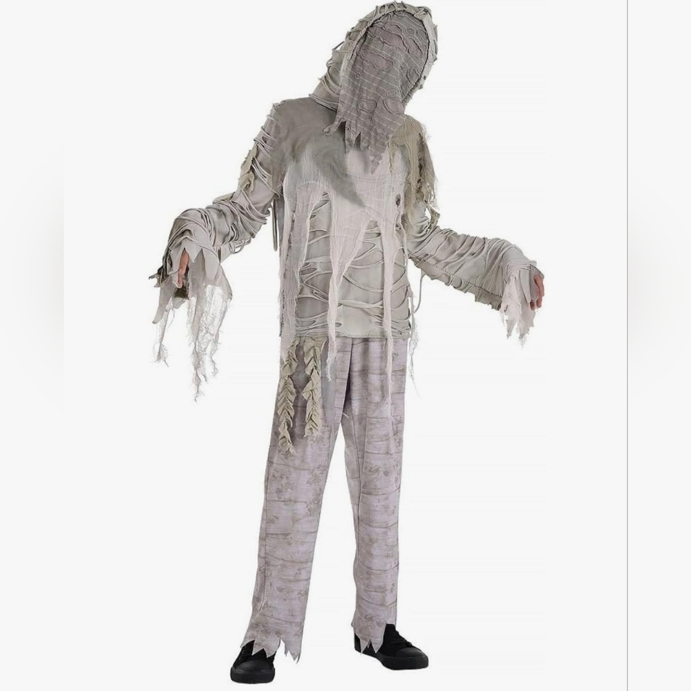 NWT Dirty White Cheesecloth Mummified Costume Set Size Child XL 14-16